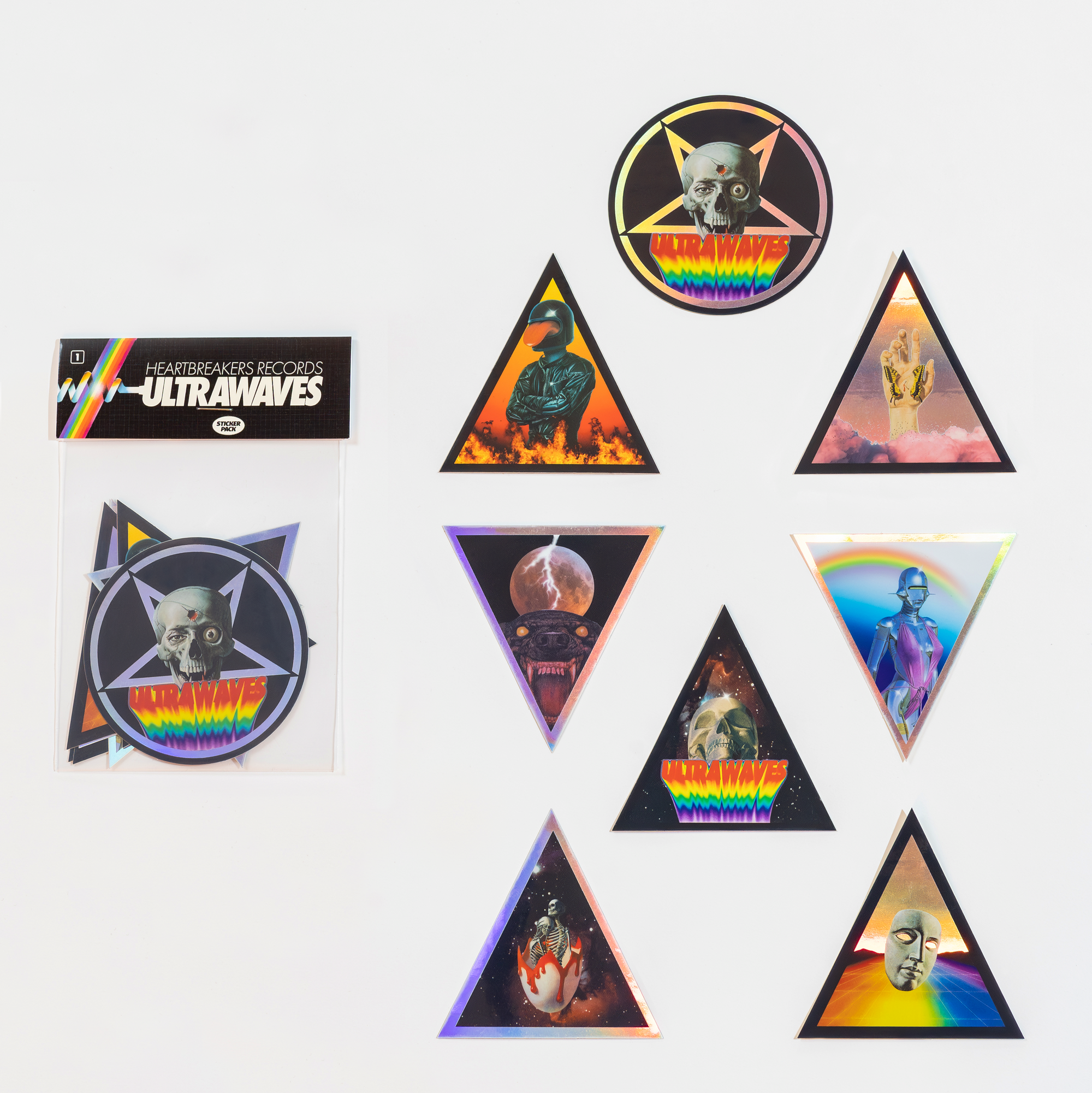 HEARTBREAKERS Mr Flash Ultrawaves Sticker pack limited collector holographic